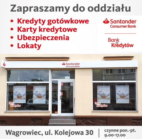 SANTANDER Consumer Bank S.A. Wągrowiec Kredyty Gotówkowe / Karty Kredytowe / Ubezpieczenia / Lokaty