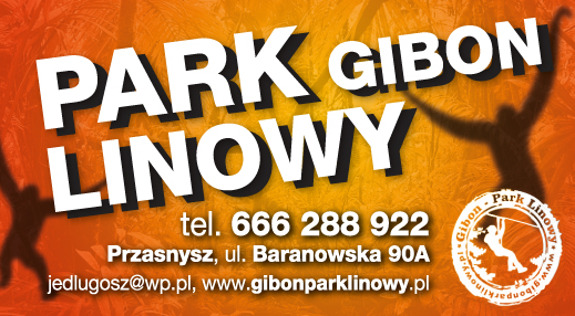 PARK LINOWY "GIBON" -Imprezy integracyjne, firmowe -Obsługa grup szkolnych,obozów,kolonii -Urodziny