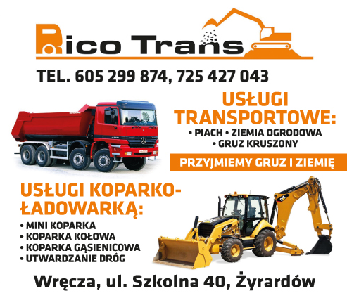RICO TRANS Wręcza, Żyrardów Usługi Transportowe / Usługi Koparko-Ładowarką