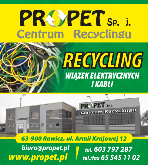 PROPET RECYCLING PODLASKI TOMCZAK Sp.j. Rawicz - RECYCLING WIĄZEK ELEKTRYCZNYCH I KABLI