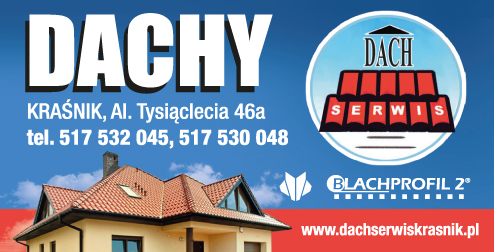  DACH SERWIS Kraśnik Blachy / Inne Pokrycia / Okna i Wyłazy Dachowe / Systemy Rynnowe Stal/PCV