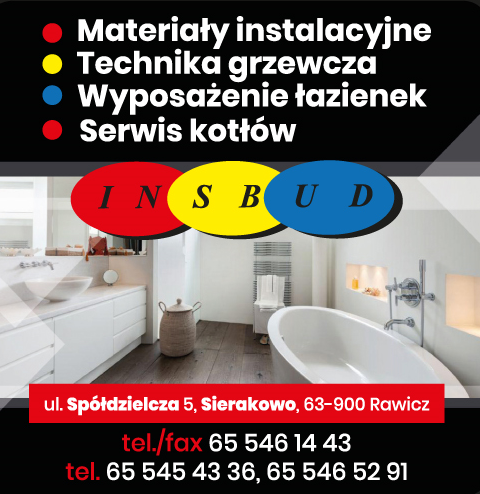 INSBUD-SERWIS Rawicz - Materiały instalacyjne,Technika grzewcza,Wyposażenie łazienek,Serwis kotłów 