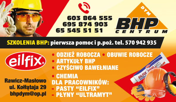 BHP Centrum Dym Rawicz -ODZIEŻ I OBUWIE ROBOCZE, ARTYKUŁY I SZKOLENIA BHP