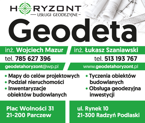 HORYZONT Usługi Geodezyjne Parczew Mapy Do Celów Projektowych / Podział Nieruchomości