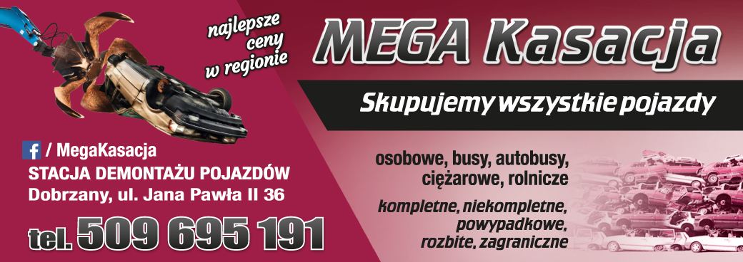 MEGA KASACJA Stacja Demontażu Pojazdów Dobrzany Skupujemy Wszystkie Pojazdy