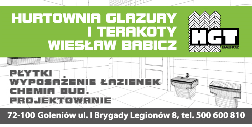 HGT WIESŁAW BABICZ Goleniów Płytki / Wyposażenie Łazienek / Chemia Budowlana / Projektowanie