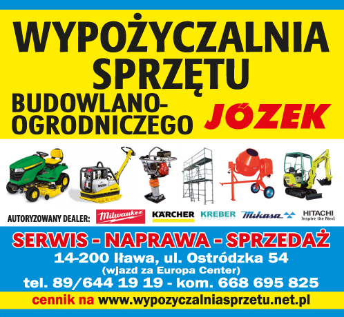 "JÓZEK" Iława Wypożyczalnia Sprzętu Budowlano-Ogrodniczego