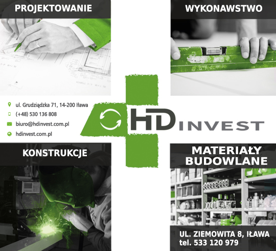HD INVEST s.c. Iława Projektowanie / Wykonawstwo / Konstrukcje / Materiały Budowlane