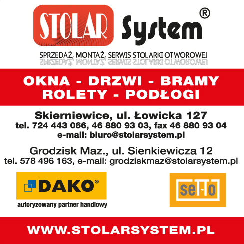 STOLAR SYSTEM ® Skierniewice Okna / Drzwi / Bramy / Rolety / Podłogi