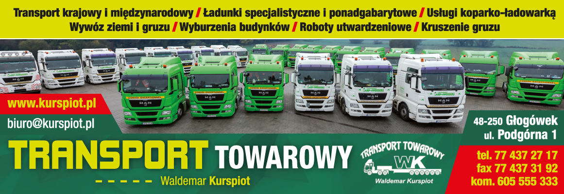 TRANSPORT TOWAROWY Waldemar Kurspiot Głogówek Ładunki Specjalistyczne i Ponadgabarytowe