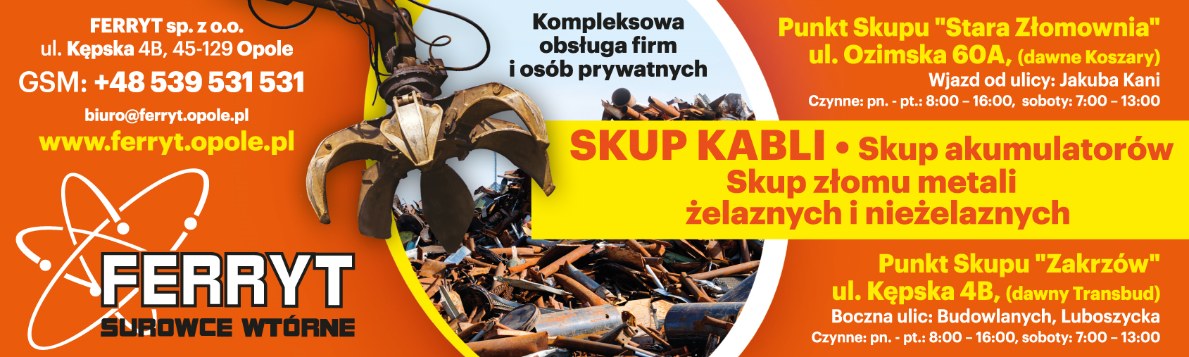 FERRYT Sp. z o.o. Opole Skup Kabli / Skup Akumulatorów / Skup Złomu Metali Żelaznych i Nieżelaznych