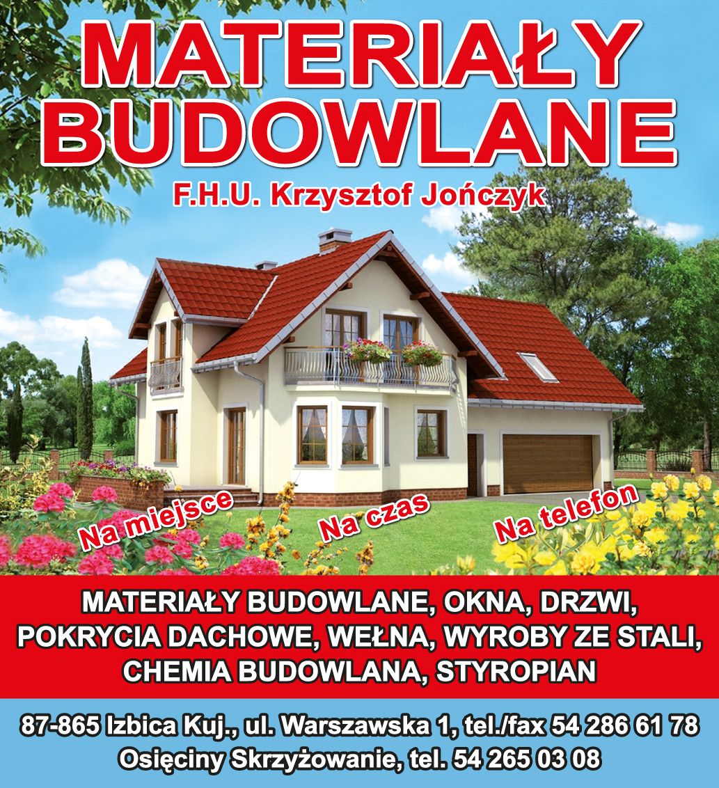 F.H.U. Krzysztof Jończyk Izbica Kujawska Materiały Budowlane / Okna / Drzwi / Pokrycia Dachowe