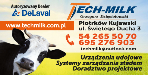 TECH-MILK Grzegorz Dzięciołowski Piotrków Kujawski Urządzenia Udojowe / Systemy Zarządzania Stadem