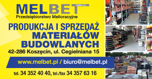 Przedsiębiorstwo Melioracyjne MELBET Sp. z o.o. Koszęcin Produkcja i Sprzedaż Materiałów Budowlanych