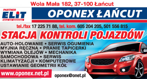 OPONEX ŁAŃCUT MECHANIKA SAMOCHODOWA STACJA KONTROLI POJAZDÓW