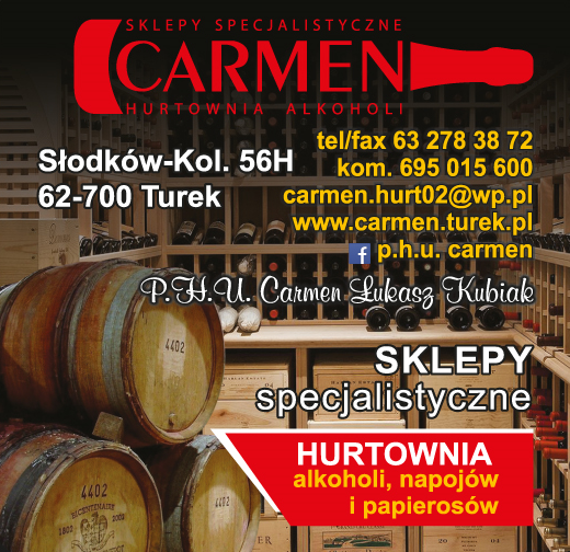 P.H.U. CARMEN Łukasz Kubiak Sklepy Specjalistyczne / Hurtownia Alkoholi, Napojów i Papierosów