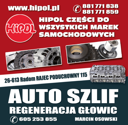 HIPOL Rajec Poduchowny Części Do Wszystkich Marek Samochodowych | AUTO SZLIF Marcin Osowski