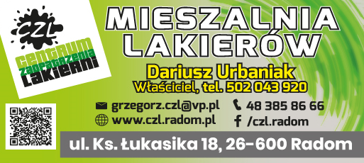 CENTRUM ZAOPATRZENIA LAKIERNI Dariusz Urbaniak Mieszalnia Lakierów