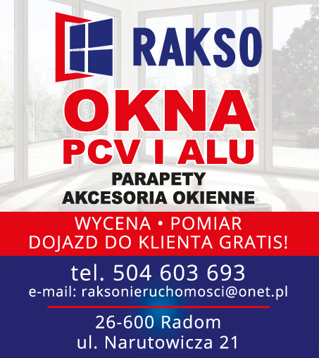 RAKSO Radom Okna PCV i ALU / Parapety / Akcesoria Okienne