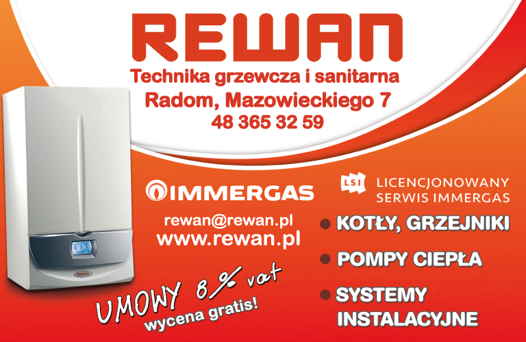 REWAN Technika Grzewcza i Sanitarna Radom Kotły / Grzejniki / Pompy Ciepła / Systemy Instalacyjne