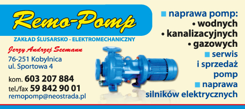 REMO-POMP Zakład Ślusarsko-Elektromechaniczny Kobylnica Serwis i Sprzedaż Pomp