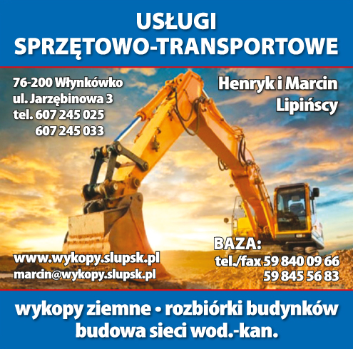 HENRYK I MARCIN LIPIŃSCY Usługi Sprzętowo-Transportowe Włynkówko Wykopy Ziemne / Rozbiórki Budynków