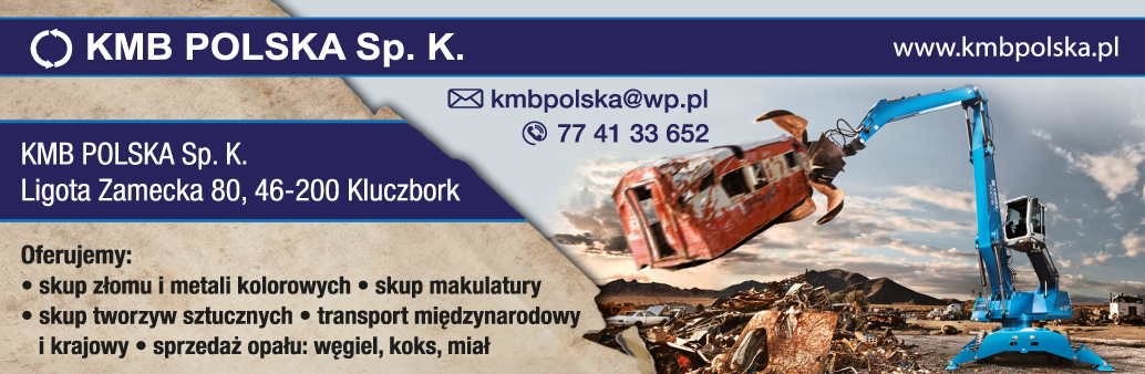 KMB POLSKA Sp. K. Kluczbork Skup Złomu i Metali Kolorowych / Transport Krajowy i Międzynarodowy