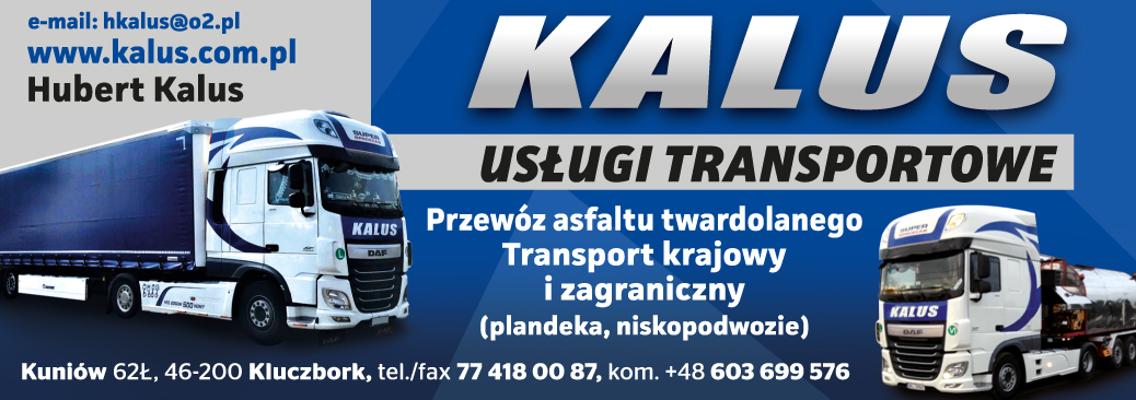 KALUS Usługi Transportowe Hubert Kalus Kuniów Transport Krajowy i Zagraniczny