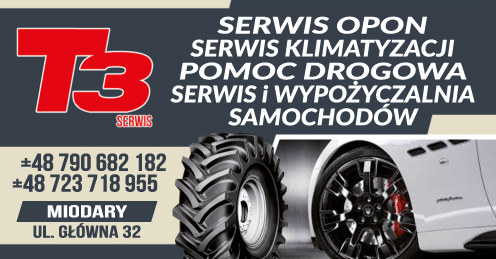 T3 SERWIS Miodary Serwis Opon/ Serwis Klimatyzacji/ Pomoc Drogowa/ Serwis i Wypożyczalnia Samochodów