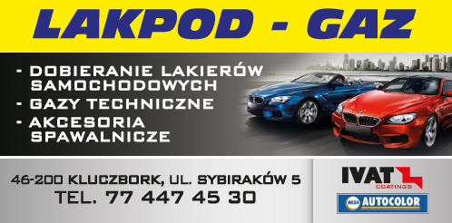 LAKPOD - GAZ Kluczbork Dobieranie Lakierów Samochodowych / Gazy Techniczne / Akcesoria Spawalnicze