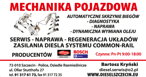 MECHANIKA POJAZDOWA DIESEL SZCZECIN Bartosz Kryński Police Automatyczne Skrzynie Biegów 