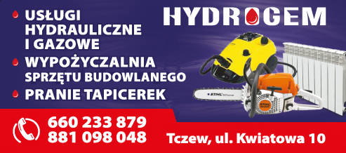 HYDROGEM Tczew Usługi Hydrauliczne i Gazowe / Wypożyczalnia Sprzętu Budowlanego / Pranie Tapicerek