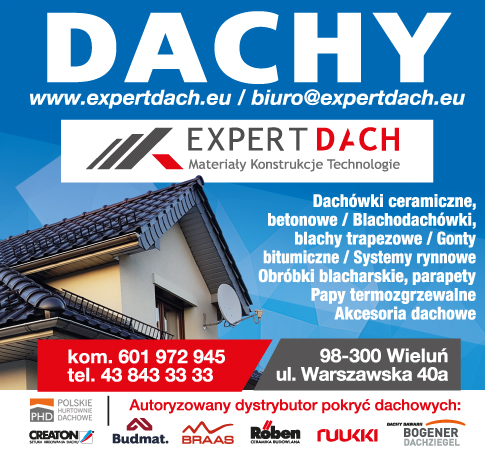 EXPERT DACH Pokrycia Dachowe Wieluń Dachówki Ceramiczne, Betonowe / Blachodachówki, Blachy Trapezowe