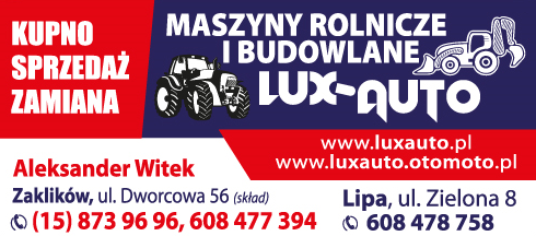 LUX-AUTO Aleksander Witek Zaklików Maszyny Rolnicze i Budowlane