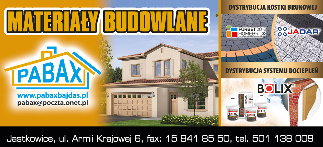 PABAX Jastkowice Materiały Budowlane / Dystrybucja Kostki Brukowej / Dystrybucja Systemu Dociepleń