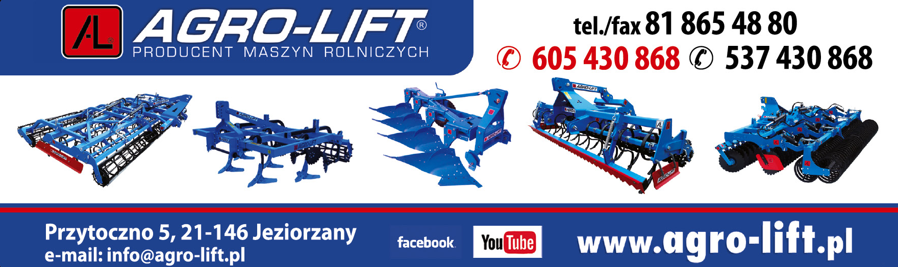 AGRO-LIFT PRODUCENT MASZYN ROLNICZYCH Jeziorzany Uprawa / Podorywka / Wały Doprawiające / Orka 