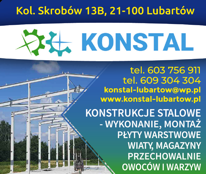 KONSTAL Lubartów Konstrukcje Stalowe / Wykonanie / Montaż / Płyty Warstwowe / Wiaty / Magazyny  