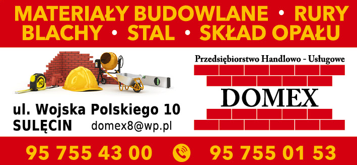 PHU DOMEX Sulęcin Materiały Budowlane / Rury / Blachy / Stal / Skład Opału