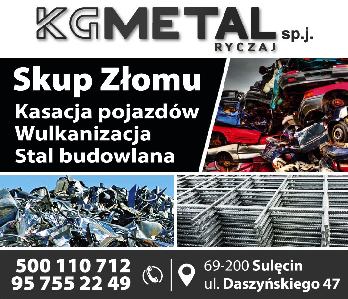 KG METAL Ryczaj sp.j. Sulęcin Skup Złomu / Kasacja Pojazdów / Wulkanizacja / Stal Budowlana 