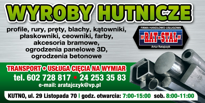 F.H.U. RAT-STAL Artur Ratajczyk Kutno Wyroby Hutnicze / Transport / Usługa Cięcia Na Wymiar