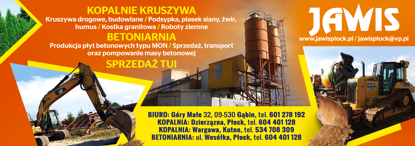 P.H.U. JAWIS Góry Małe Kopalnie Kruszywa / Roboty Ziemne / Betoniarnia / Sprzedaż TUI