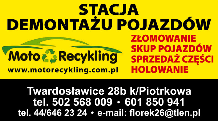STACJA DEMONTAŻU POJAZDÓW MOTORECYKLING Twardosławice Złomowanie / Skup Pojazdów / Sprzedaż Części