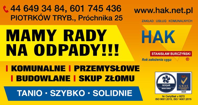 Zakład Usług Komunalnych „HAK” Stanisław Burczyński Piotrków Trybunalski