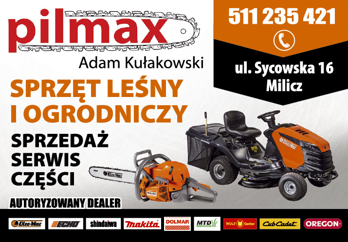 PILMAX Adam Kułakowski Milicz Sprzęt Leśny i Ogrodniczy / Sprzedaż / Serwis / Części 