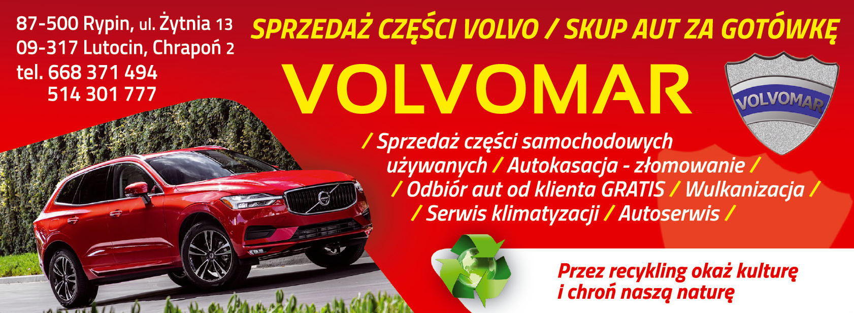 VOLVOMAR Rypin Sprzedaż Części Volvo / Skup Aut Za Gotówkę 