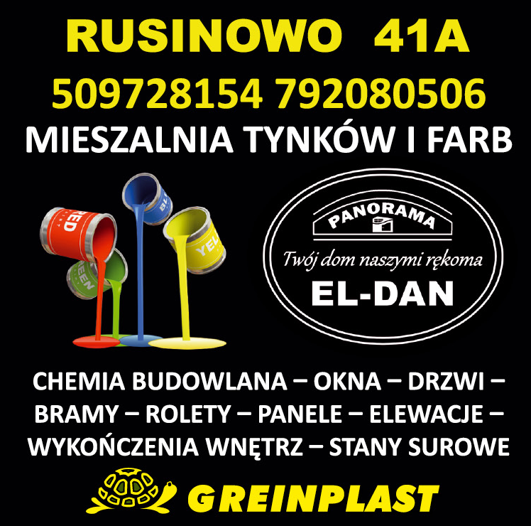 PANORAMA RUSINOWO Mieszalnia Tynków i Farb / Chemia Budowlana / Okna / Drzwi / Bramy / Rolety  