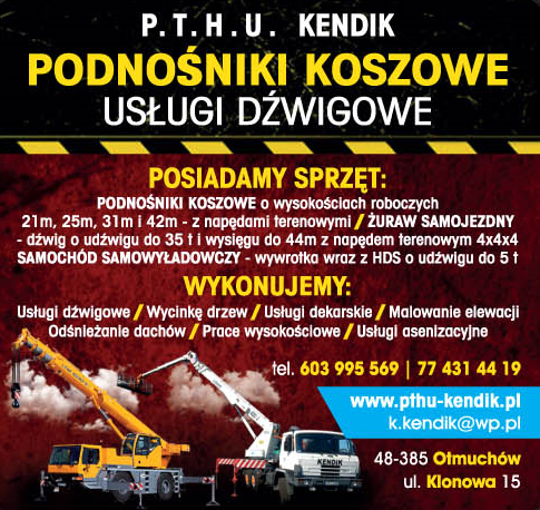 P. T. H. U. KENDIK Podnośniki Koszowe Usługi Dźwigowe Otmuchów