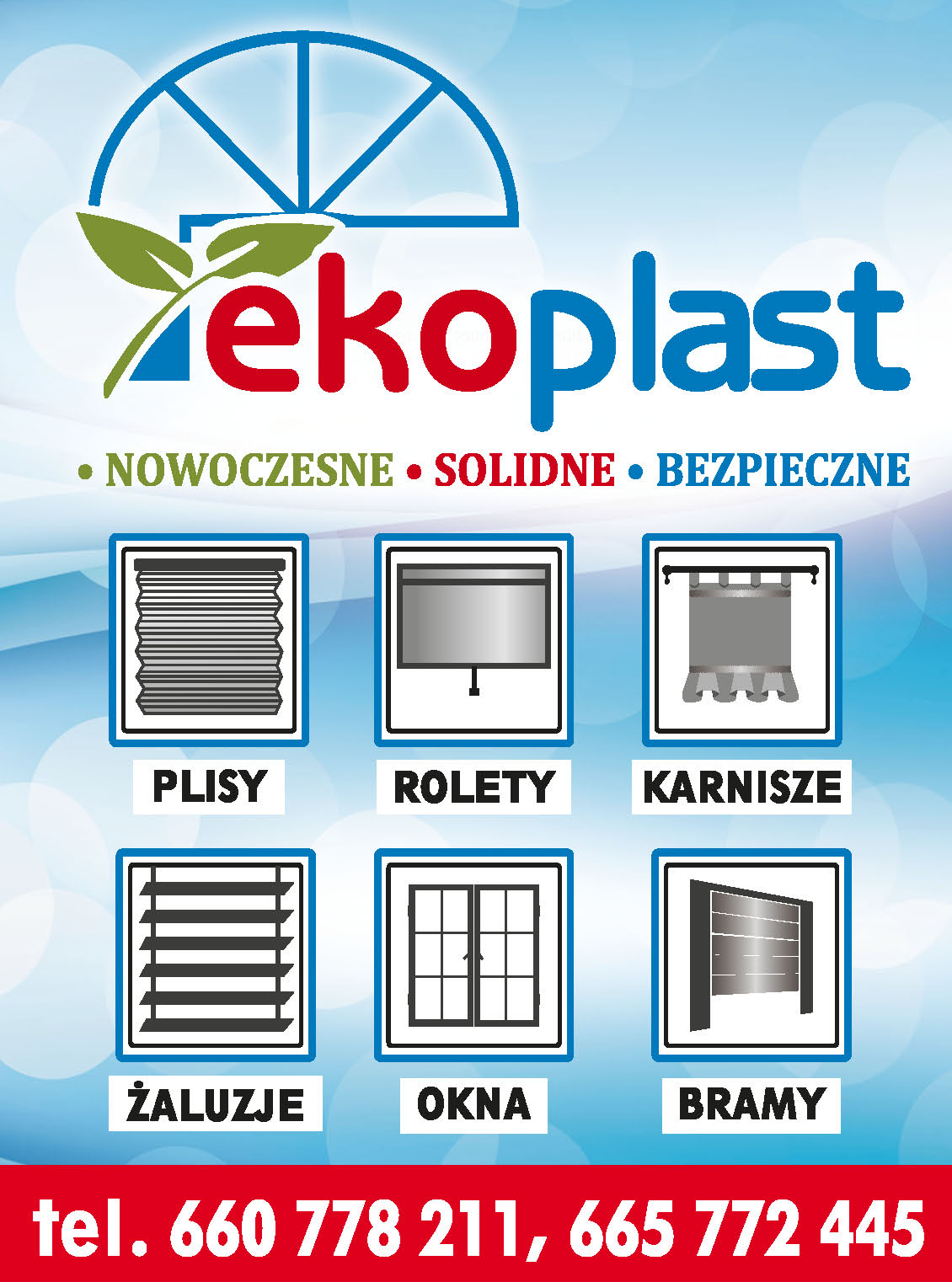 EKOPLAST Nowe Plisy / Rolety / Karnisze / Żaluzje / Okna / Bramy