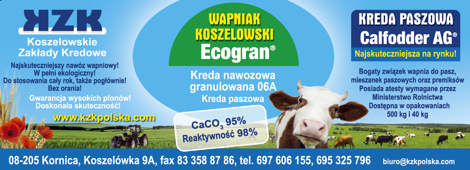 KZK Koszelowskie Zakłady Kredowe Koszelówka Kreda Nawozowa Granulowama / Kreda Paszowa