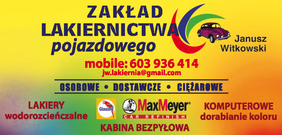 ZAKŁAD LAKIERNICTWA POJAZDOWEGO Janusz Witkowski Kozłowo Osobowe / Dostawcze / Ciężarowe 